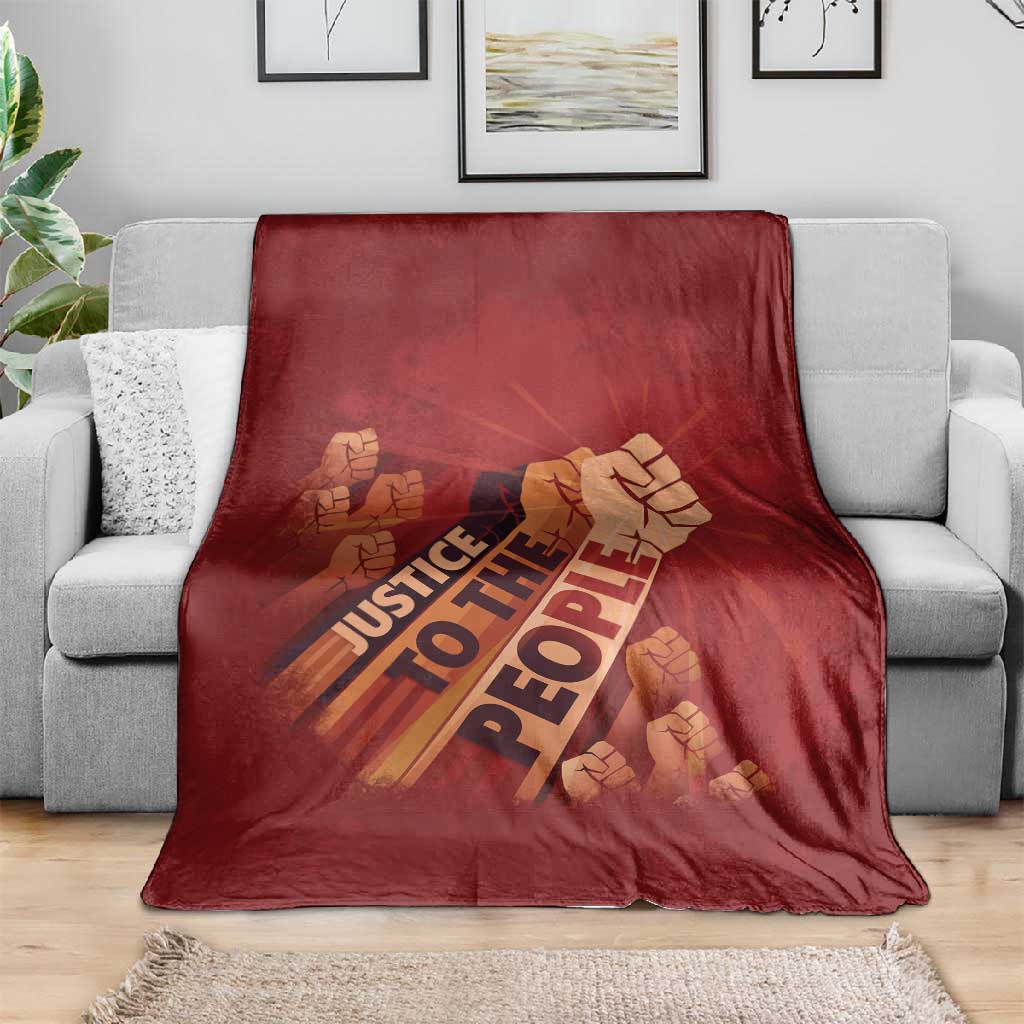 Justice To The People Africa Blanket Afro Raised Fist DT03