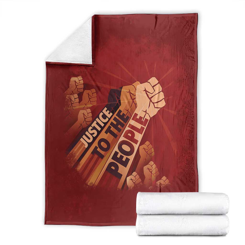Justice To The People Africa Blanket Afro Raised Fist DT03