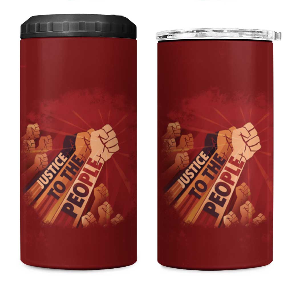 Justice To The People Africa 4 in 1 Can Cooler Tumbler Afro Raised Fist DT03