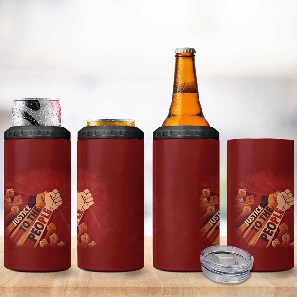 Justice To The People Africa 4 in 1 Can Cooler Tumbler Afro Raised Fist DT03