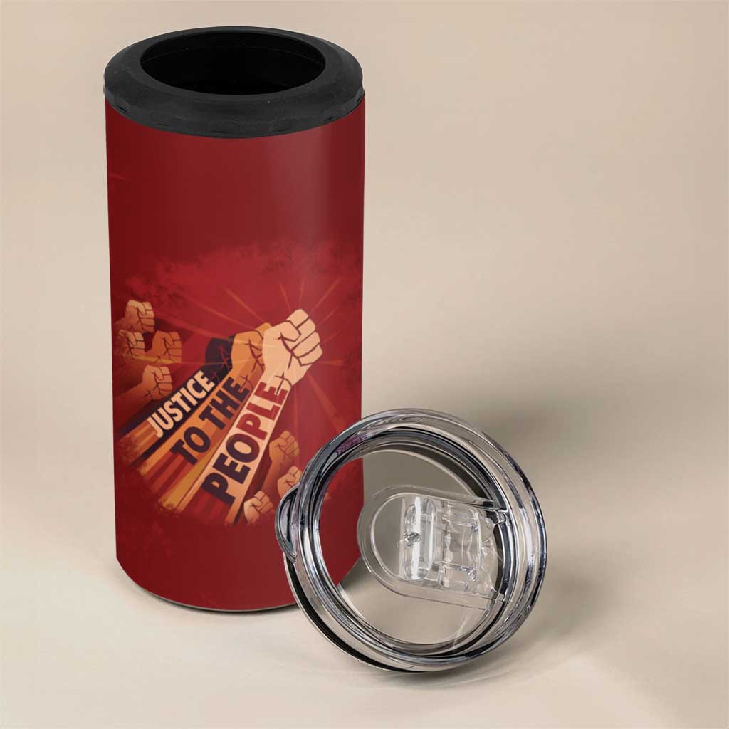 Justice To The People Africa 4 in 1 Can Cooler Tumbler Afro Raised Fist DT03