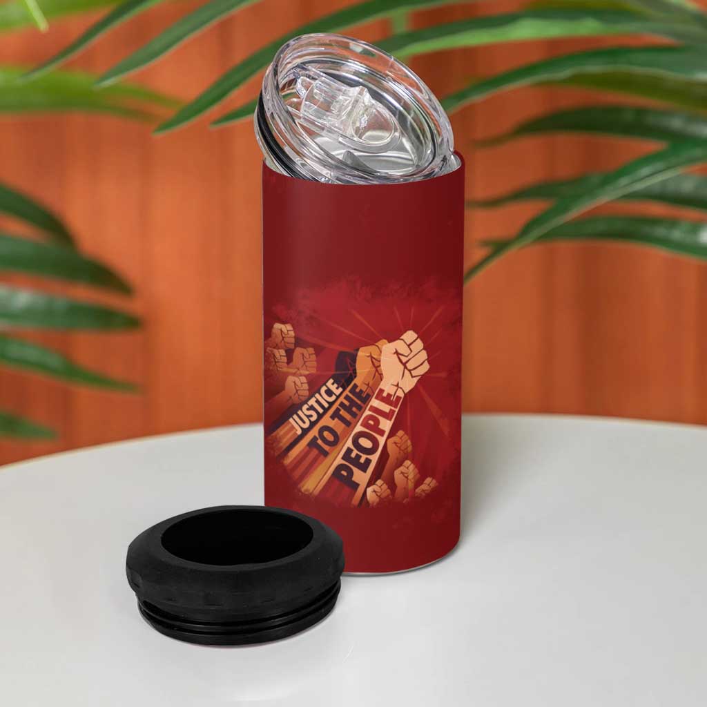Justice To The People Africa 4 in 1 Can Cooler Tumbler Afro Raised Fist DT03