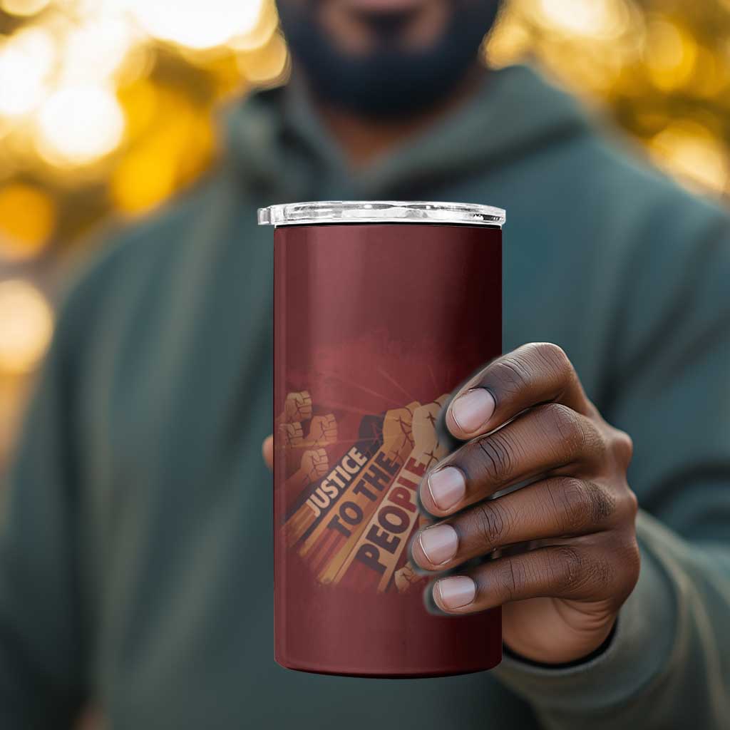Justice To The People Africa 4 in 1 Can Cooler Tumbler Afro Raised Fist DT03
