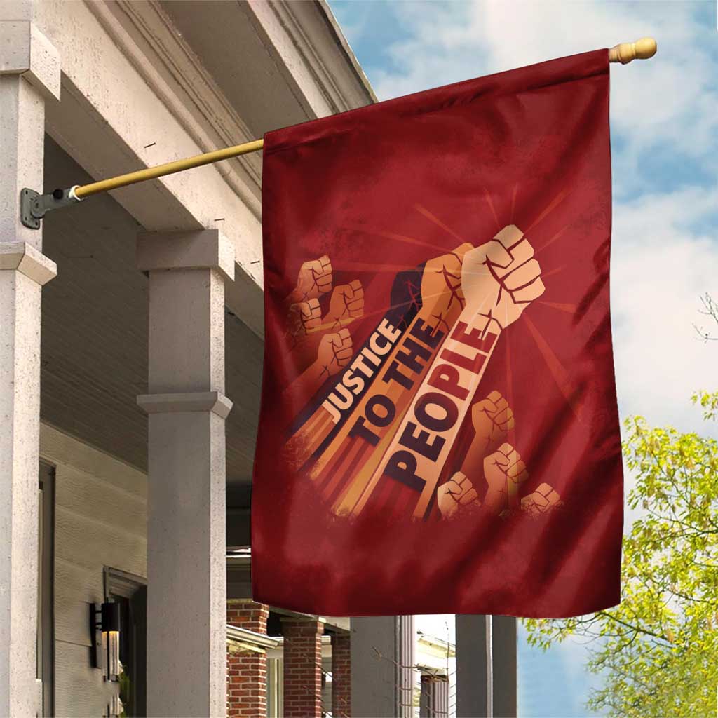 Justice To The People Africa Garden Flag Afro Raised Fist DT03