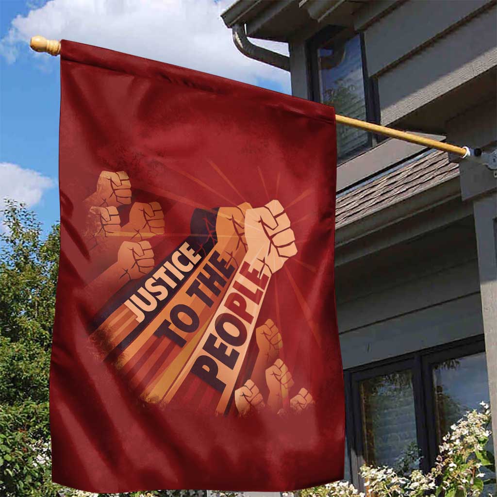 Justice To The People Africa Garden Flag Afro Raised Fist DT03