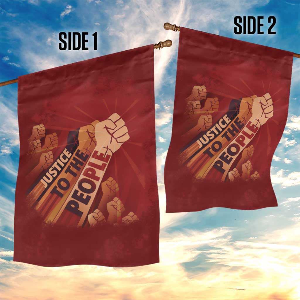 Justice To The People Africa Garden Flag Afro Raised Fist DT03