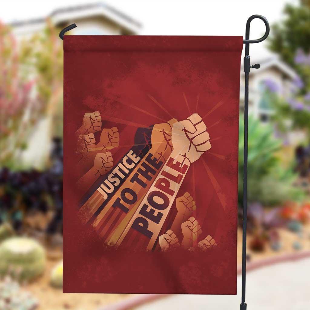 Justice To The People Africa Garden Flag Afro Raised Fist DT03