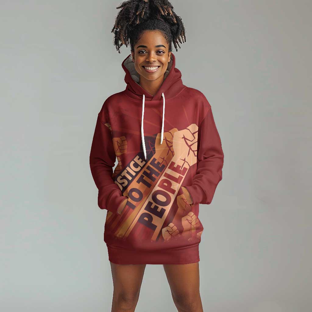 Justice To The People Africa Hoodie Dress Afro Raised Fist DT03