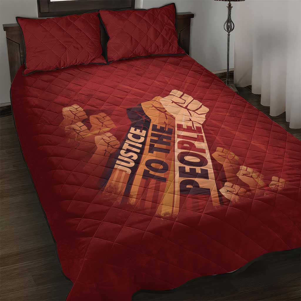 Justice To The People Africa Quilt Bed Set Afro Raised Fist DT03