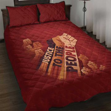 Justice To The People Africa Quilt Bed Set Afro Raised Fist DT03