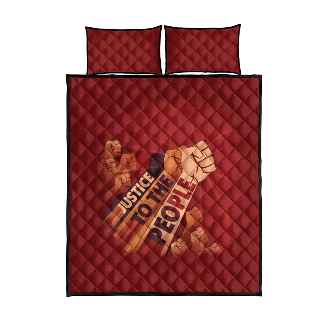 Justice To The People Africa Quilt Bed Set Afro Raised Fist DT03
