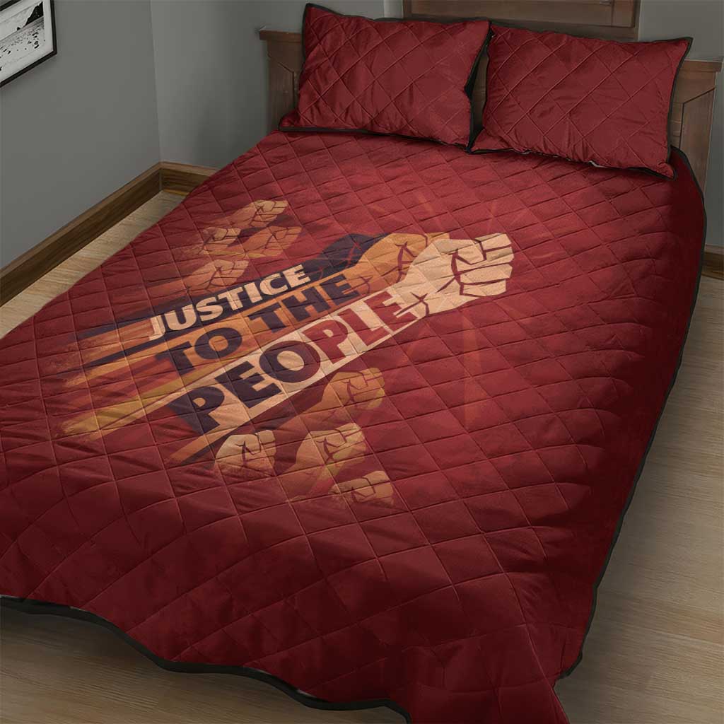 Justice To The People Africa Quilt Bed Set Afro Raised Fist DT03
