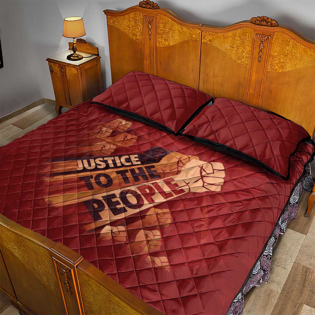 Justice To The People Africa Quilt Bed Set Afro Raised Fist DT03