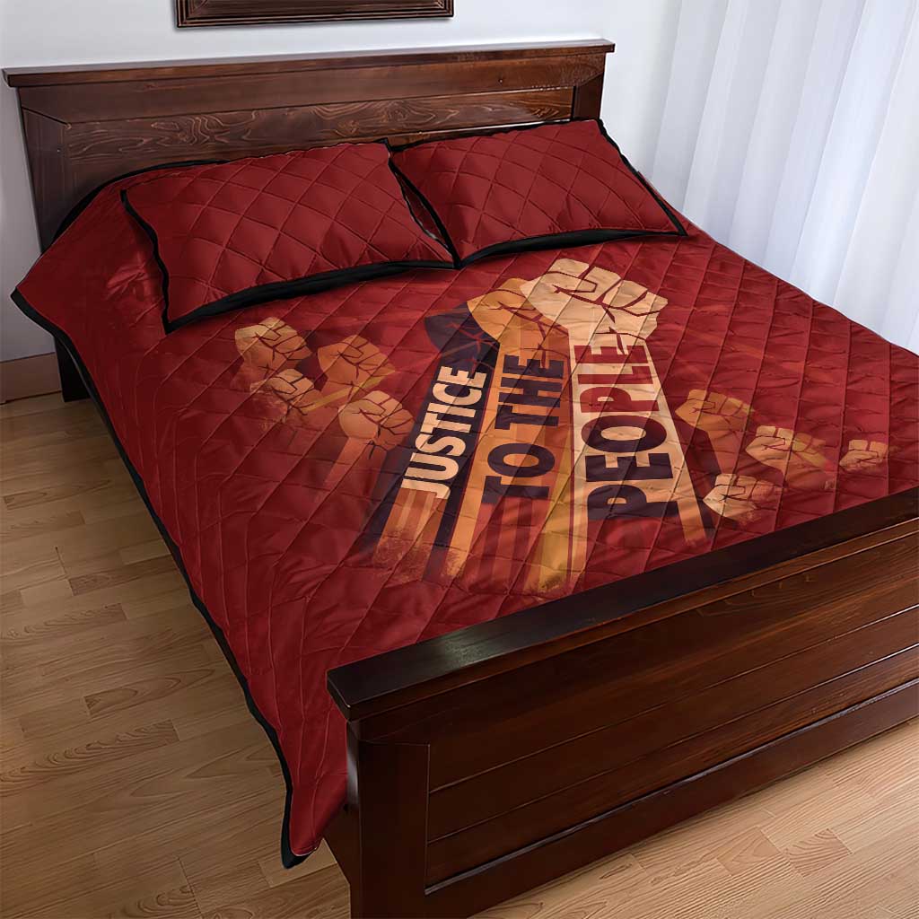 Justice To The People Africa Quilt Bed Set Afro Raised Fist DT03