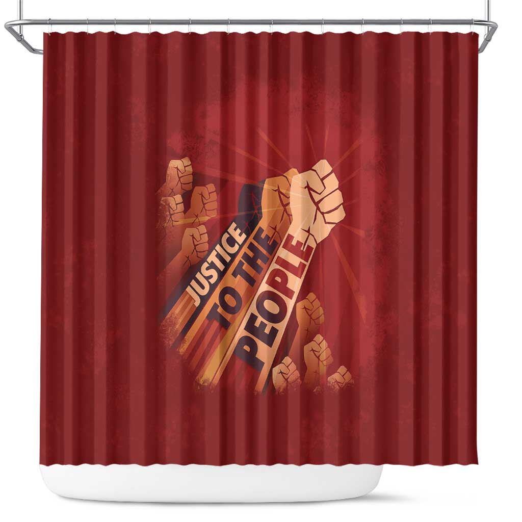 Justice To The People Shower Curtain African Raised Fist DT03