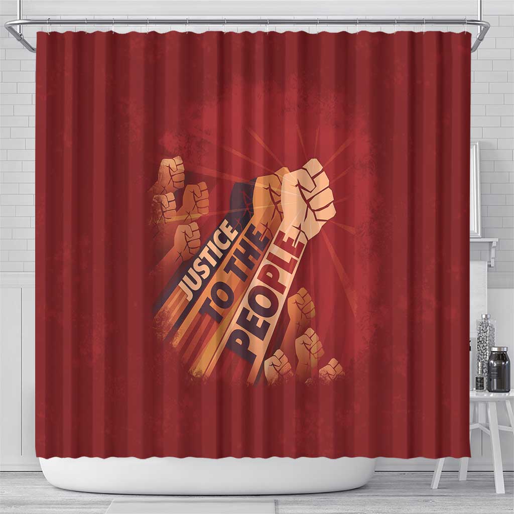 Justice To The People Shower Curtain African Raised Fist DT03