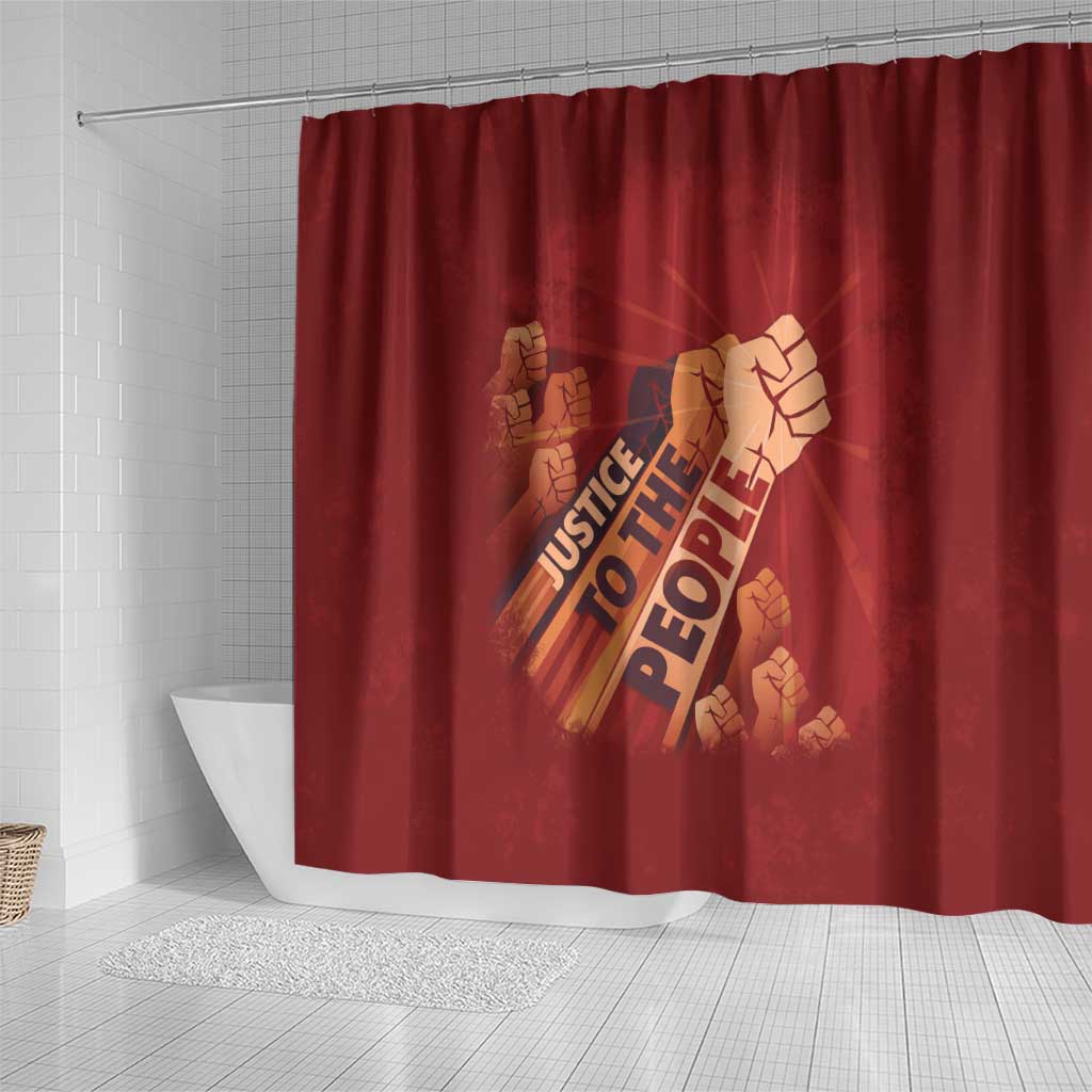 Justice To The People Shower Curtain African Raised Fist DT03