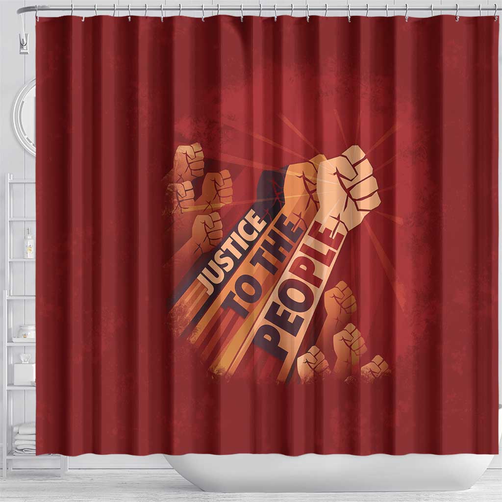 Justice To The People Shower Curtain African Raised Fist DT03