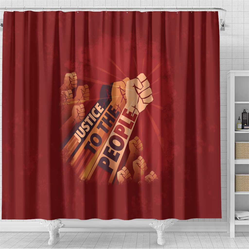 Justice To The People Shower Curtain African Raised Fist DT03