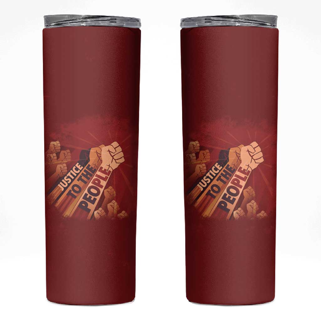Justice To The People Africa Skinny Tumbler Afro Raised Fist DT03