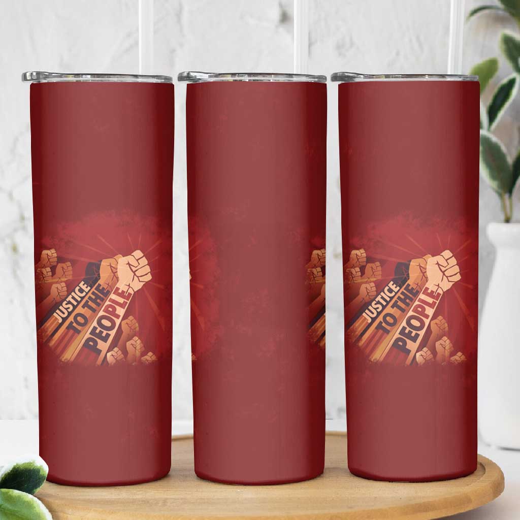 Justice To The People Africa Skinny Tumbler Afro Raised Fist DT03