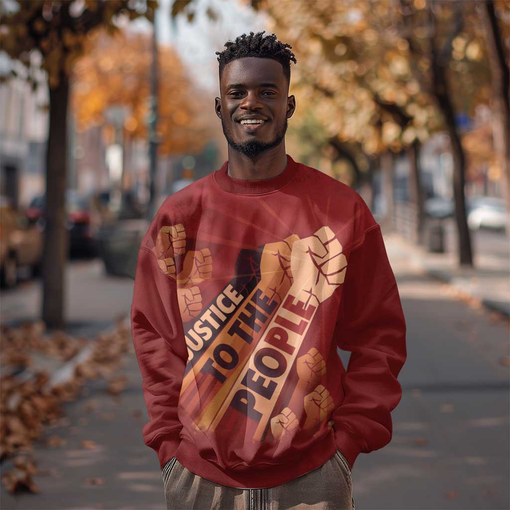 Justice To The People Africa Sweatshirt Afro Raised Fist DT03