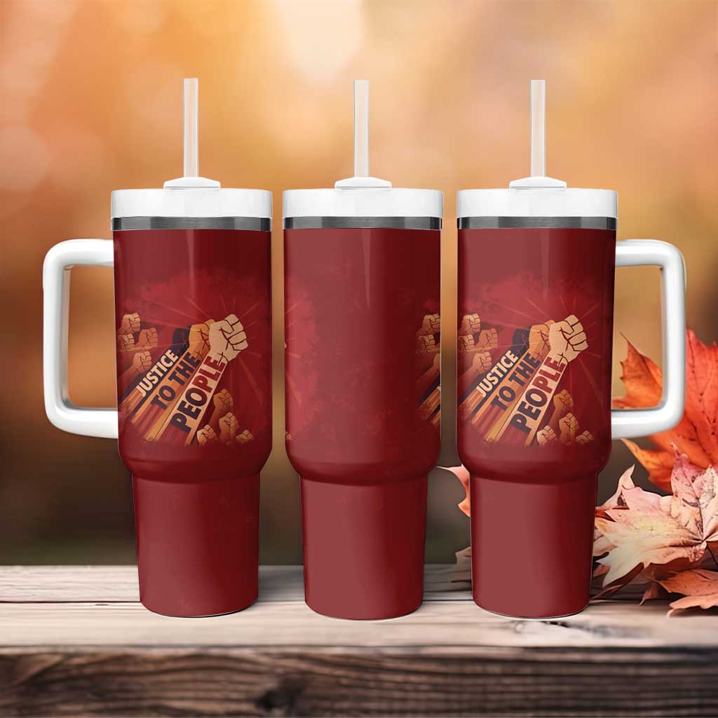 Justice To The People Africa Tumbler With Handle Afro Raised Fist DT03