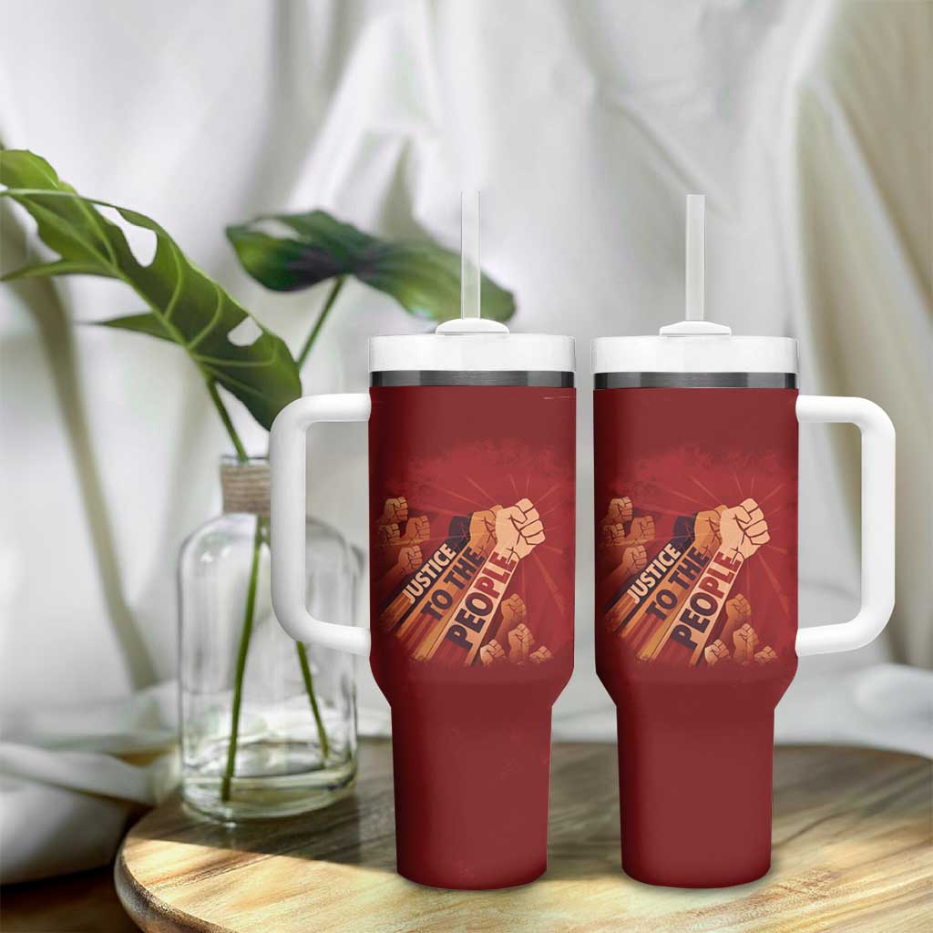 Justice To The People Africa Tumbler With Handle Afro Raised Fist DT03
