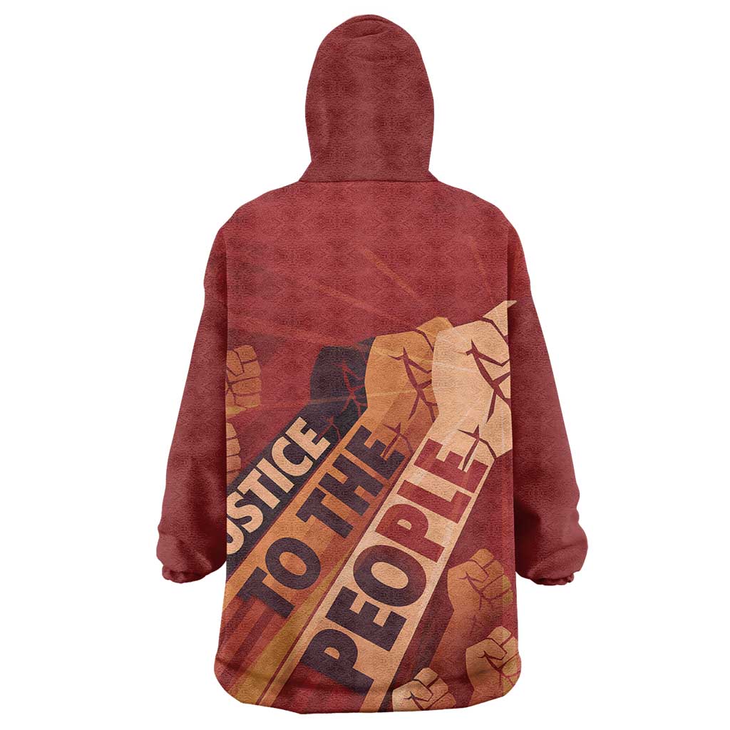 Justice To The People Africa Wearable Blanket Hoodie Afro Raised Fist DT03