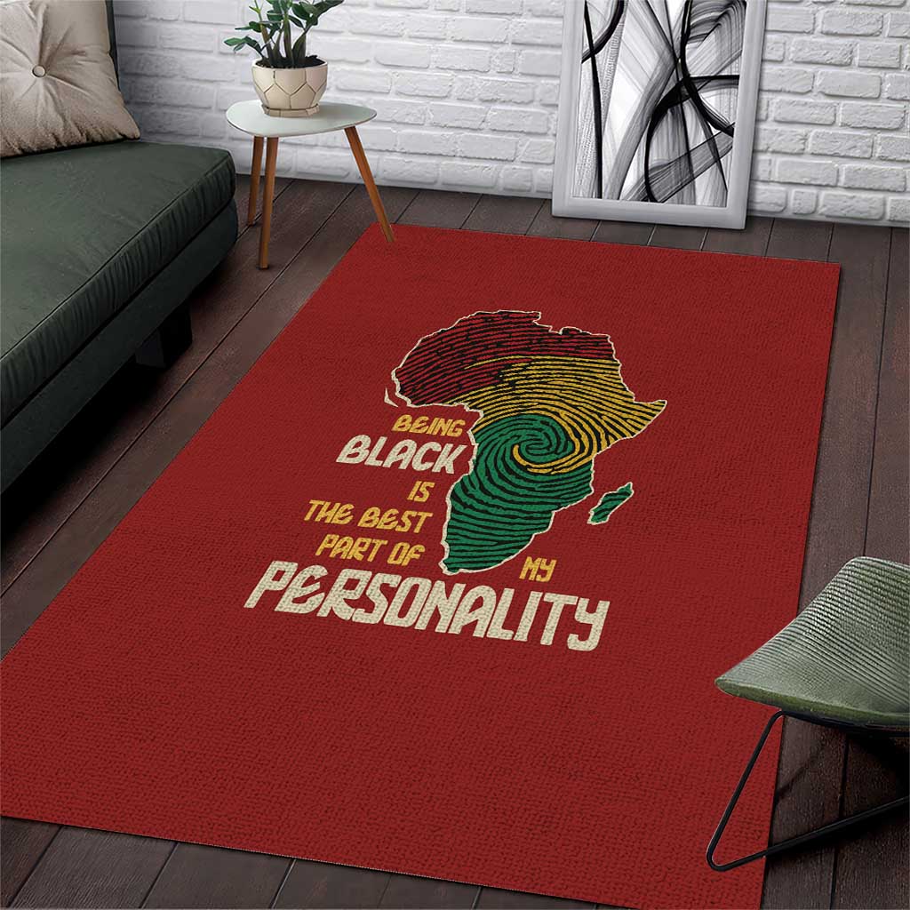 African Map Fingerprint Area Rug Being Black Is The Best Part Of My Personality DT03