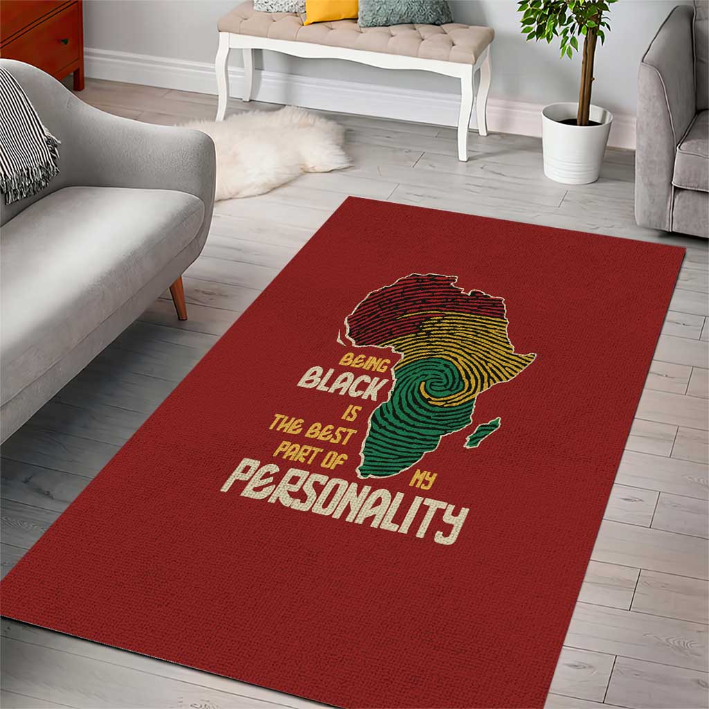 African Map Fingerprint Area Rug Being Black Is The Best Part Of My Personality DT03