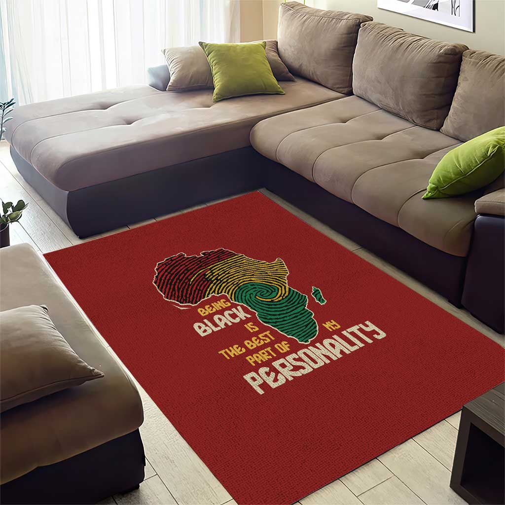 African Map Fingerprint Area Rug Being Black Is The Best Part Of My Personality DT03