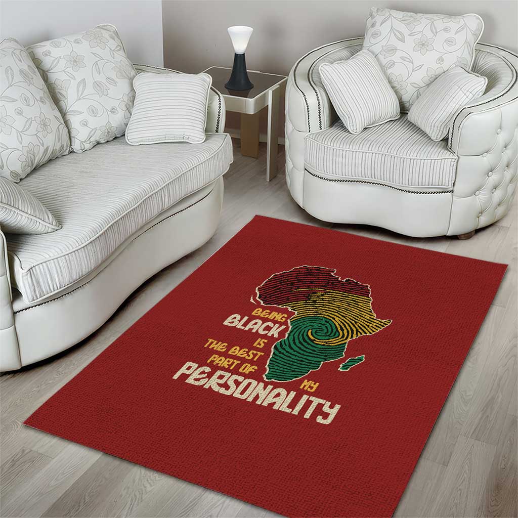 African Map Fingerprint Area Rug Being Black Is The Best Part Of My Personality DT03