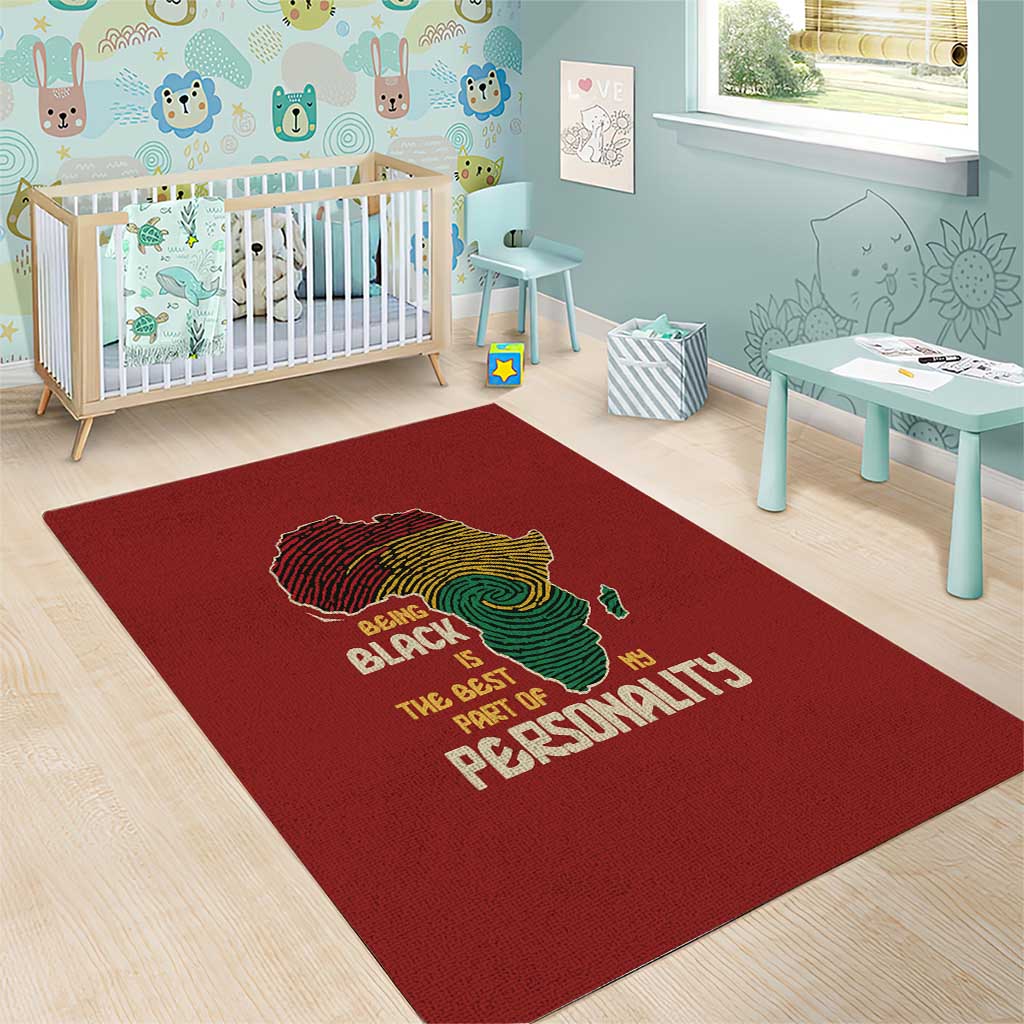 African Map Fingerprint Area Rug Being Black Is The Best Part Of My Personality DT03