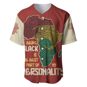 African Map Fingerprint Baseball Jersey Being Black Is The Best Part Of My Personality DT03