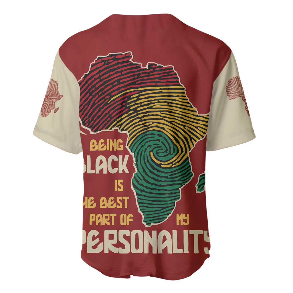 African Map Fingerprint Baseball Jersey Being Black Is The Best Part Of My Personality DT03