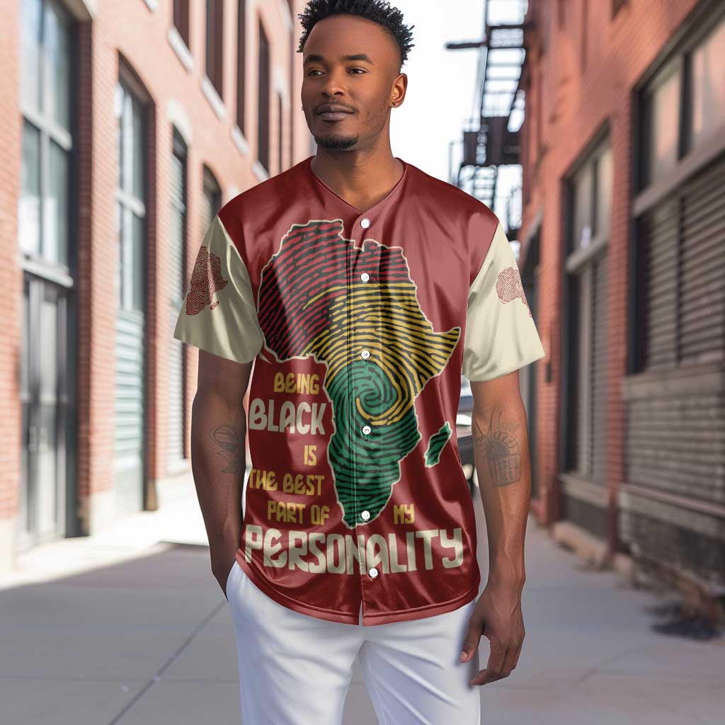 African Map Fingerprint Baseball Jersey Being Black Is The Best Part Of My Personality DT03