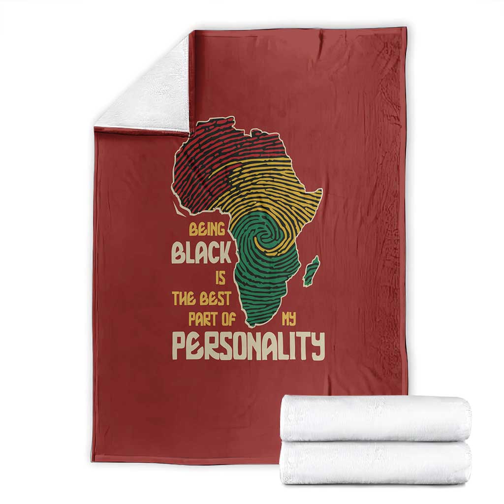 African Map Fingerprint Blanket Being Black Is The Best Part Of My Personality DT03