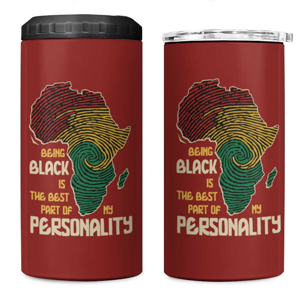 African Map Fingerprint 4 in 1 Can Cooler Tumbler Being Black Is The Best Part Of My Personality DT03
