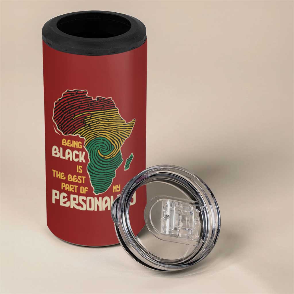 African Map Fingerprint 4 in 1 Can Cooler Tumbler Being Black Is The Best Part Of My Personality DT03