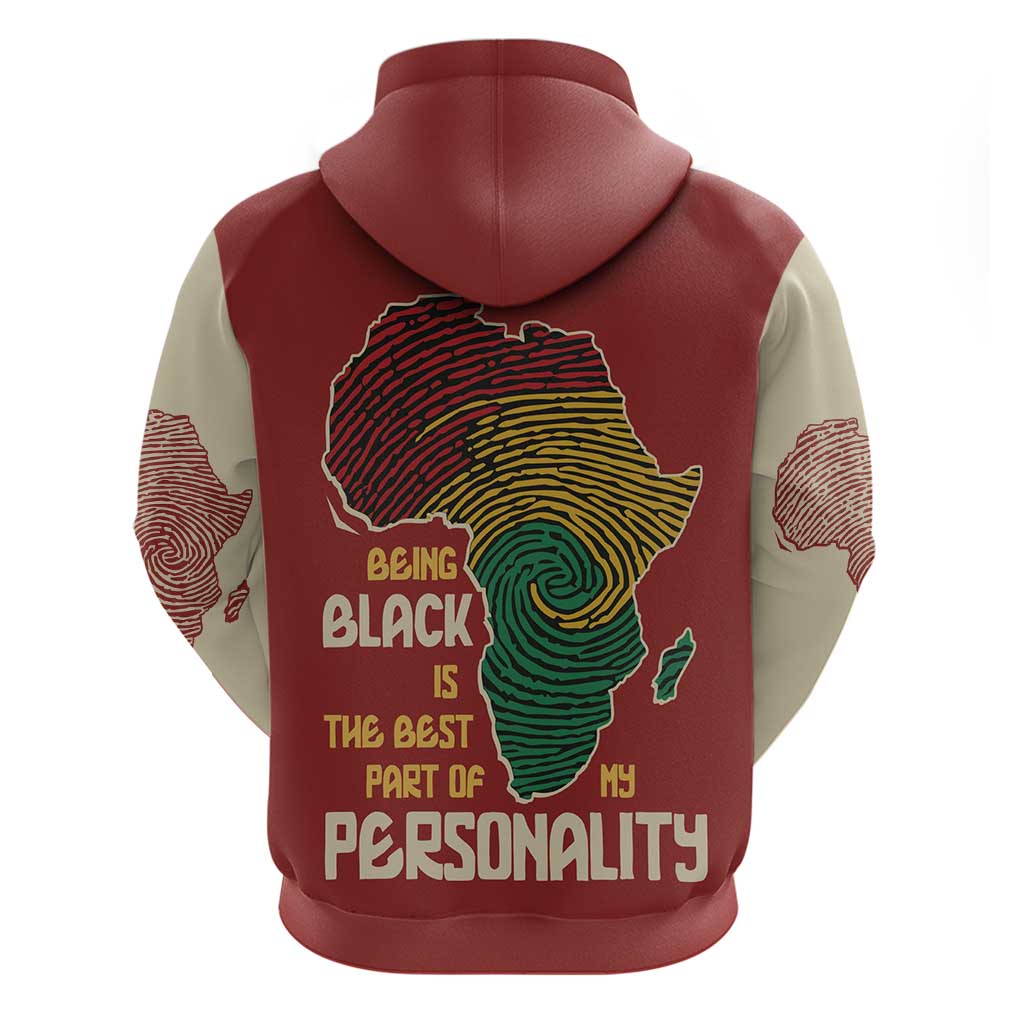 Being Black Is The Best Part Of My Personality Hoodie African Map Fingerprint DT03