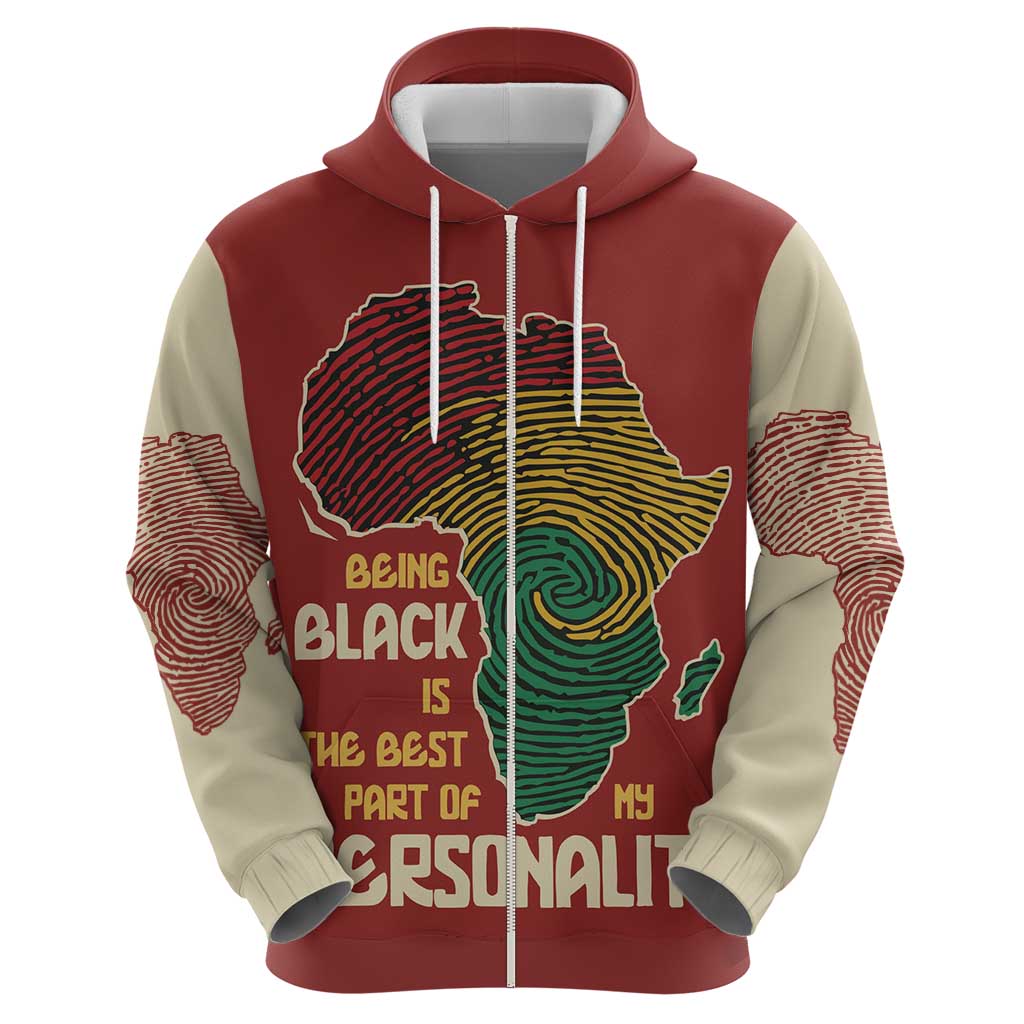 Being Black Is The Best Part Of My Personality Hoodie African Map Fingerprint DT03