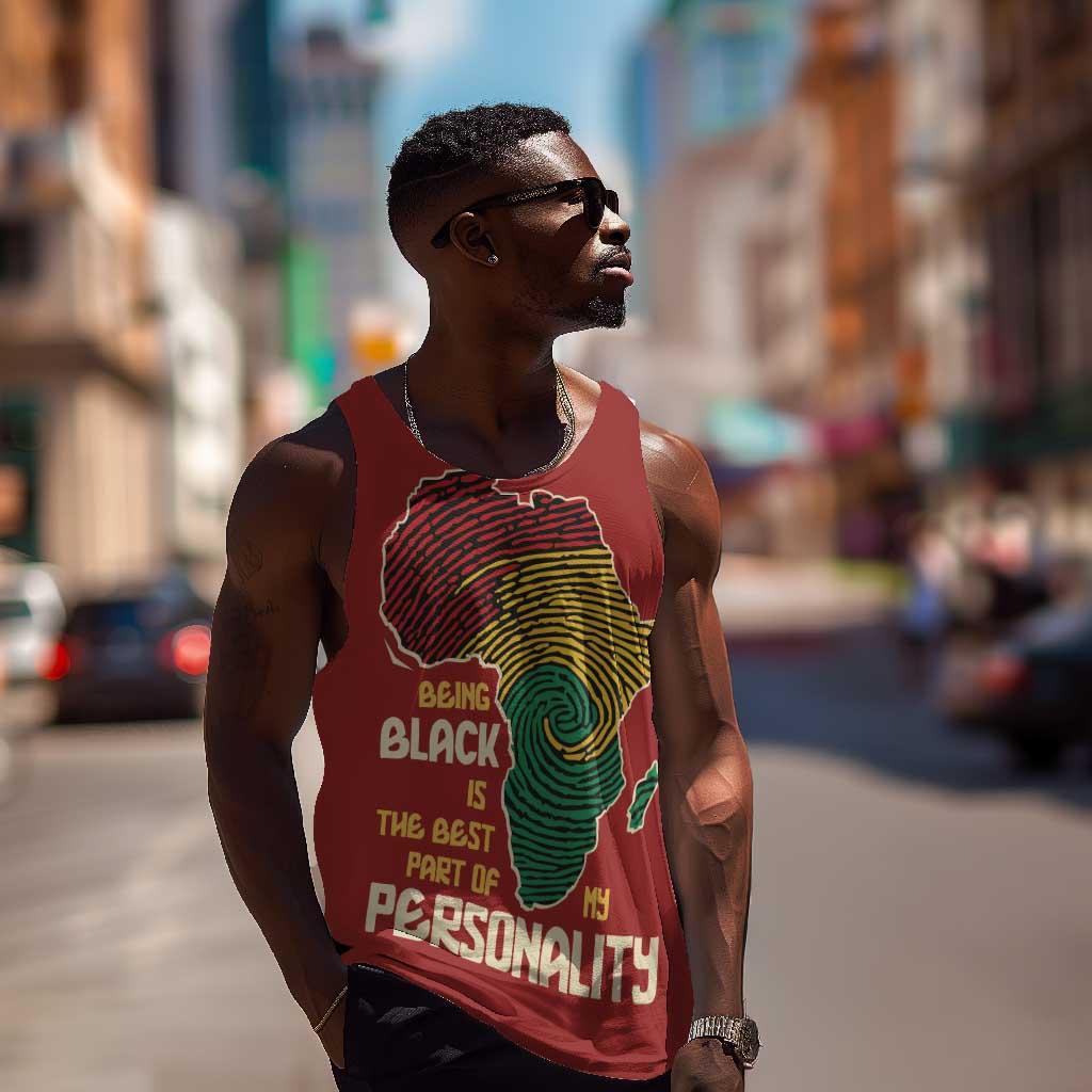 African Map Fingerprint Men Tank Top Being Black Is The Best Part Of My Personality DT03