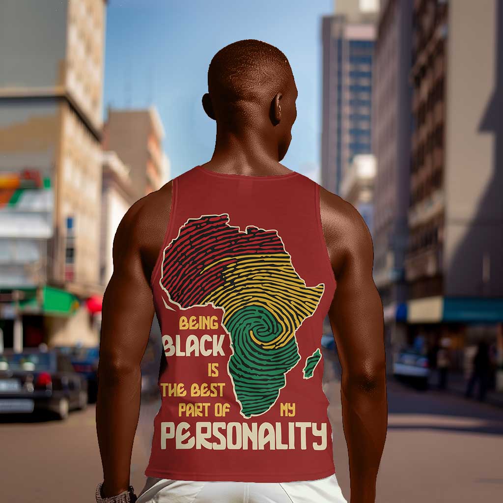 African Map Fingerprint Men Tank Top Being Black Is The Best Part Of My Personality DT03