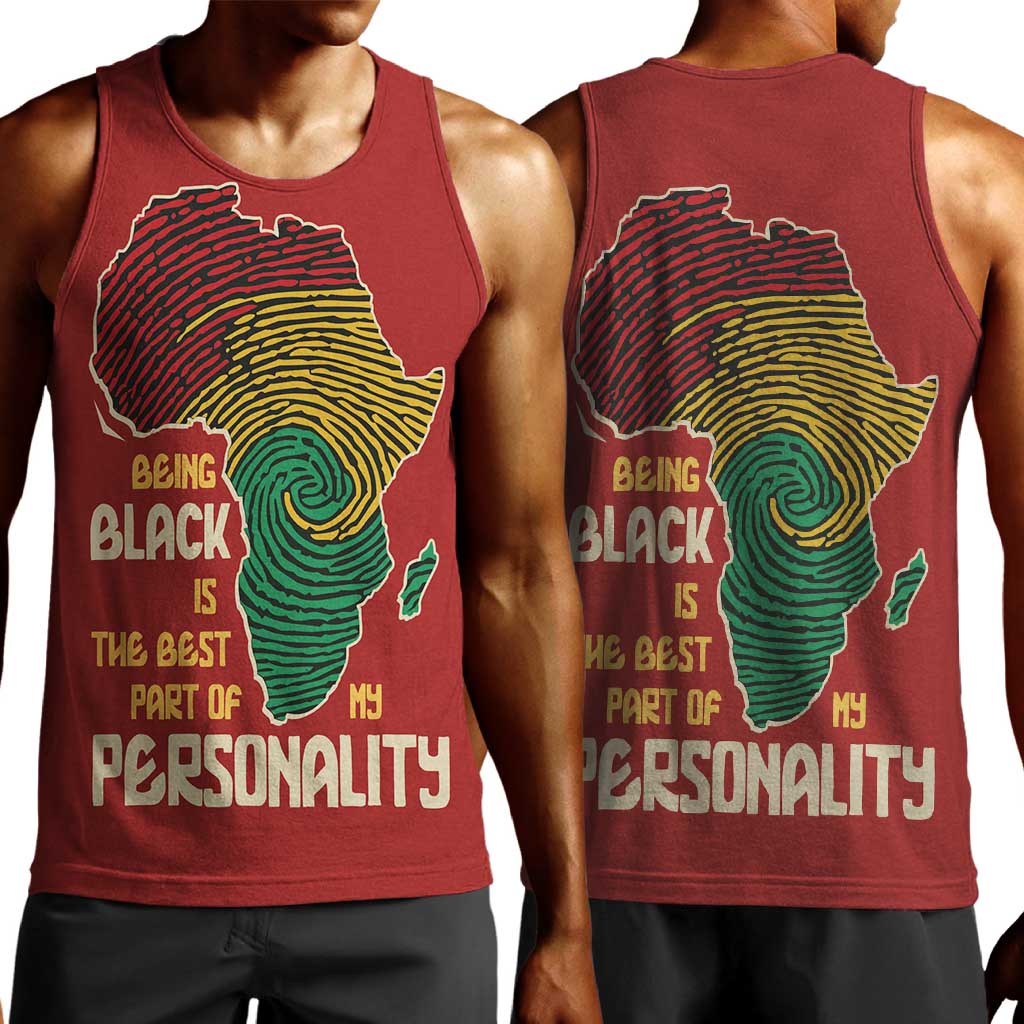 African Map Fingerprint Men Tank Top Being Black Is The Best Part Of My Personality DT03
