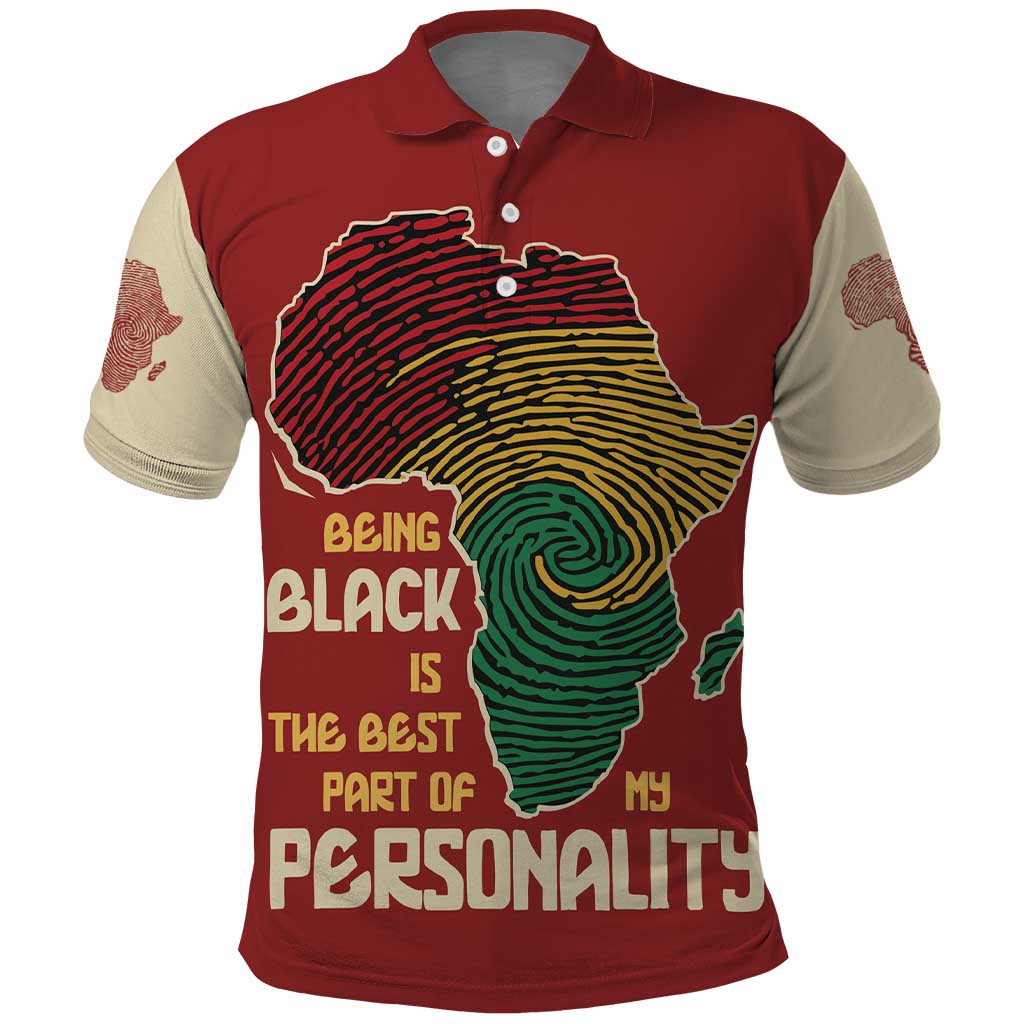 Being Black Is The Best Part Of My Personality Polo Shirt African Map Fingerprint DT03