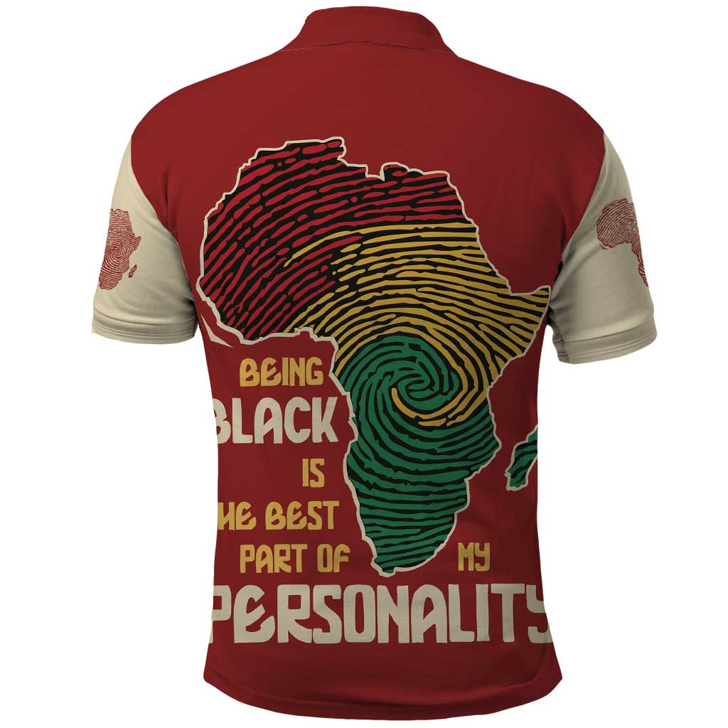 Being Black Is The Best Part Of My Personality Polo Shirt African Map Fingerprint DT03