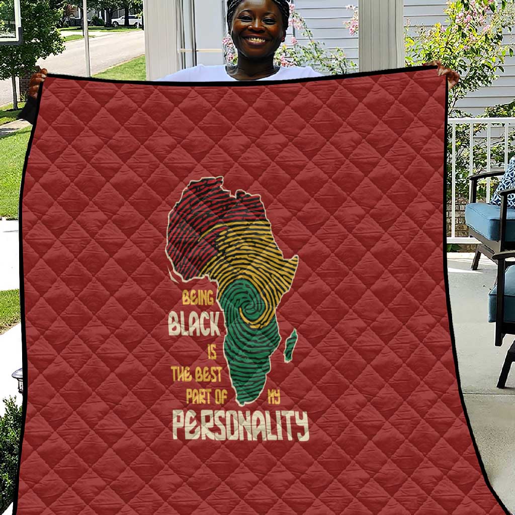 African Map Fingerprint Quilt Being Black Is The Best Part Of My Personality DT03