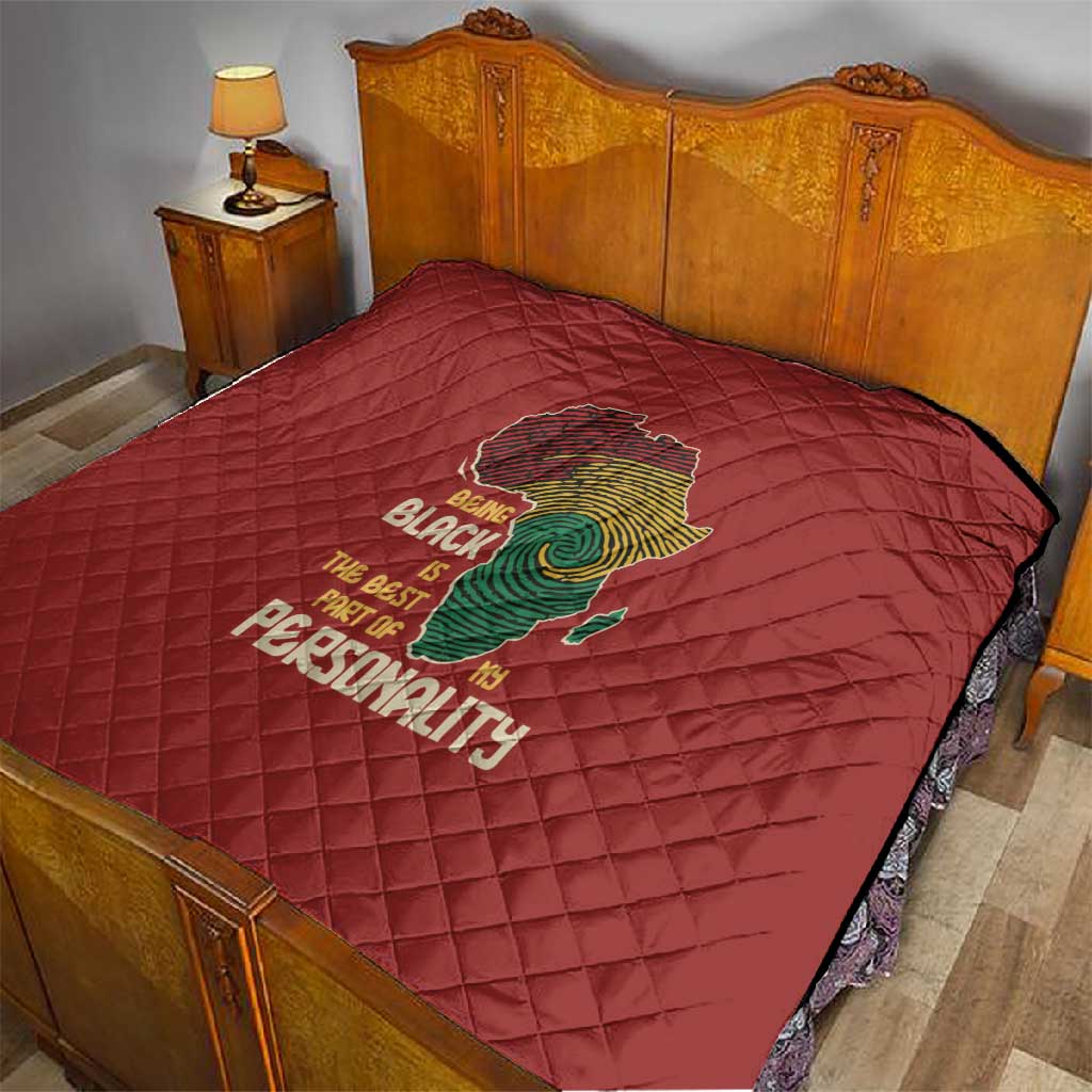 African Map Fingerprint Quilt Being Black Is The Best Part Of My Personality DT03