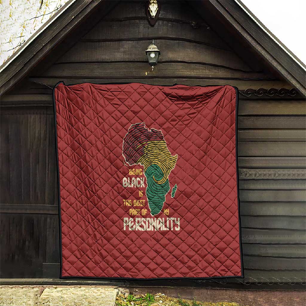 African Map Fingerprint Quilt Being Black Is The Best Part Of My Personality DT03